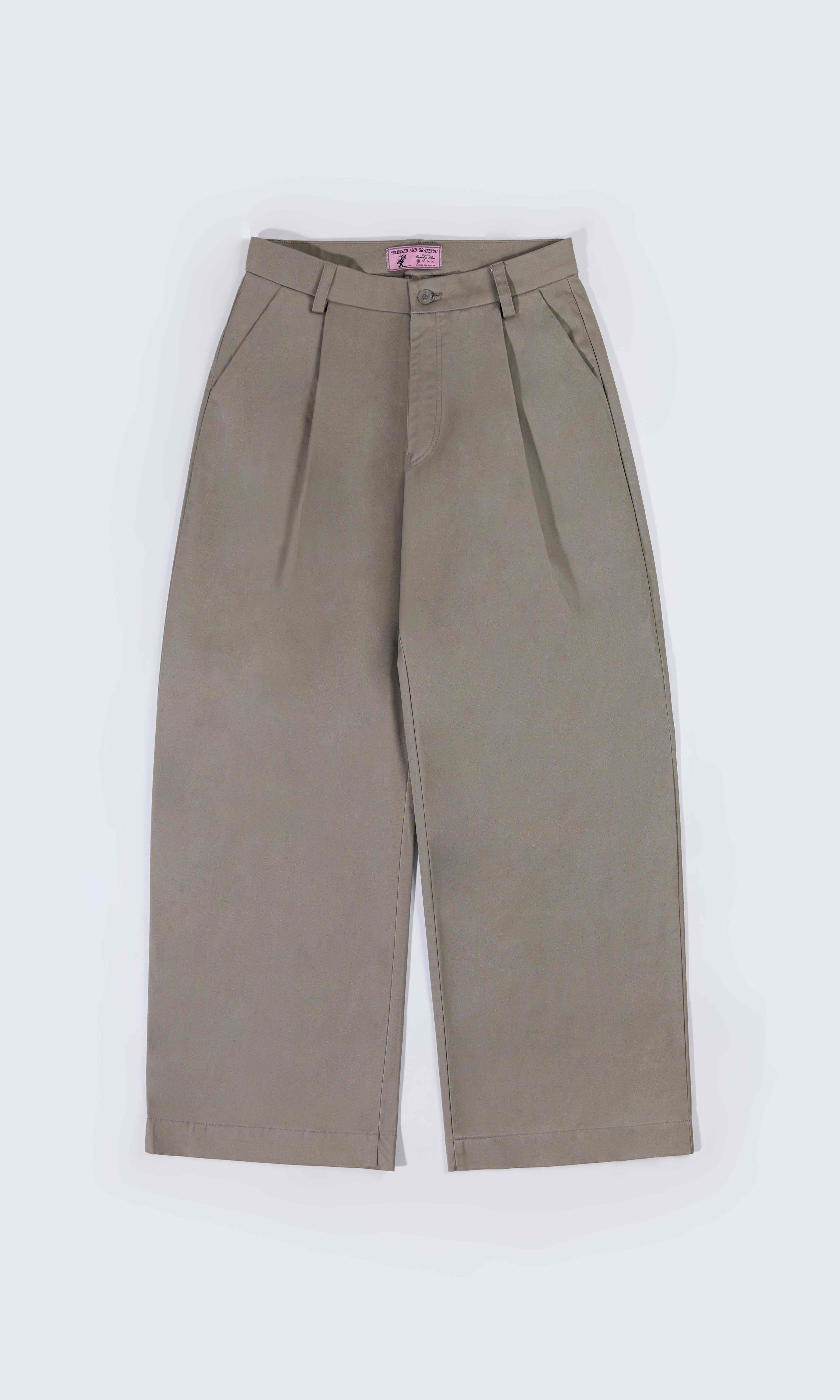 EVERYDAY TAUPE PLEATED PANTS