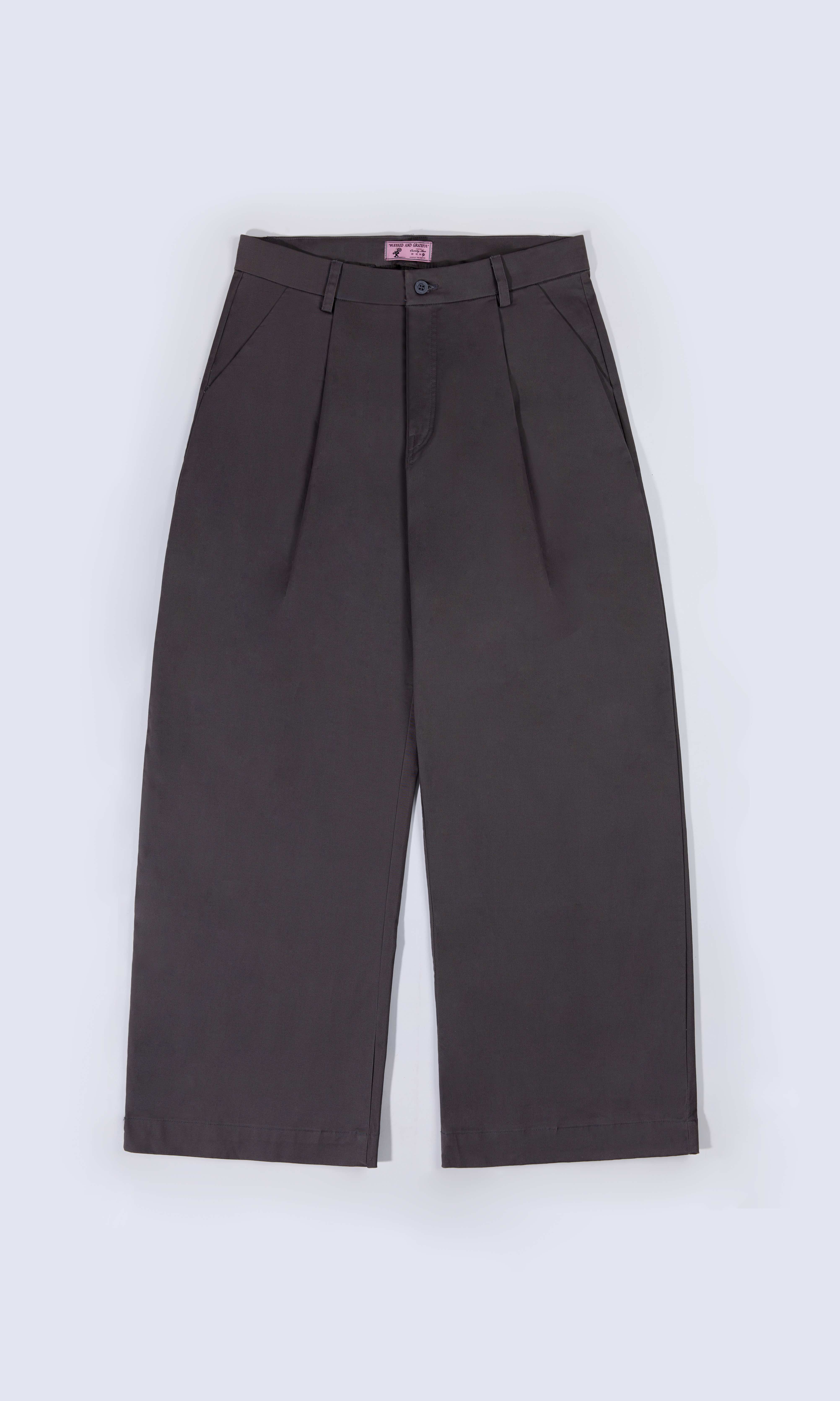 GREY PLEATED PANTS
