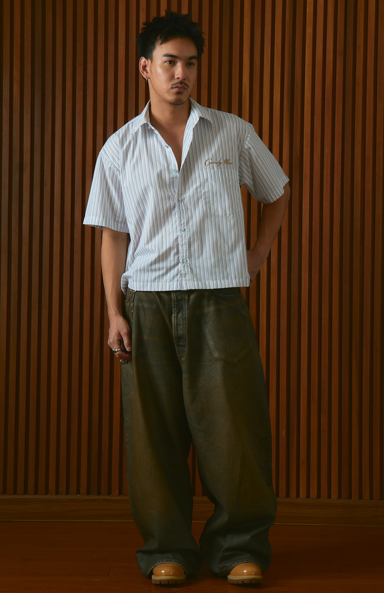 Candy Man Carámel  Strìpe Short Sleeve