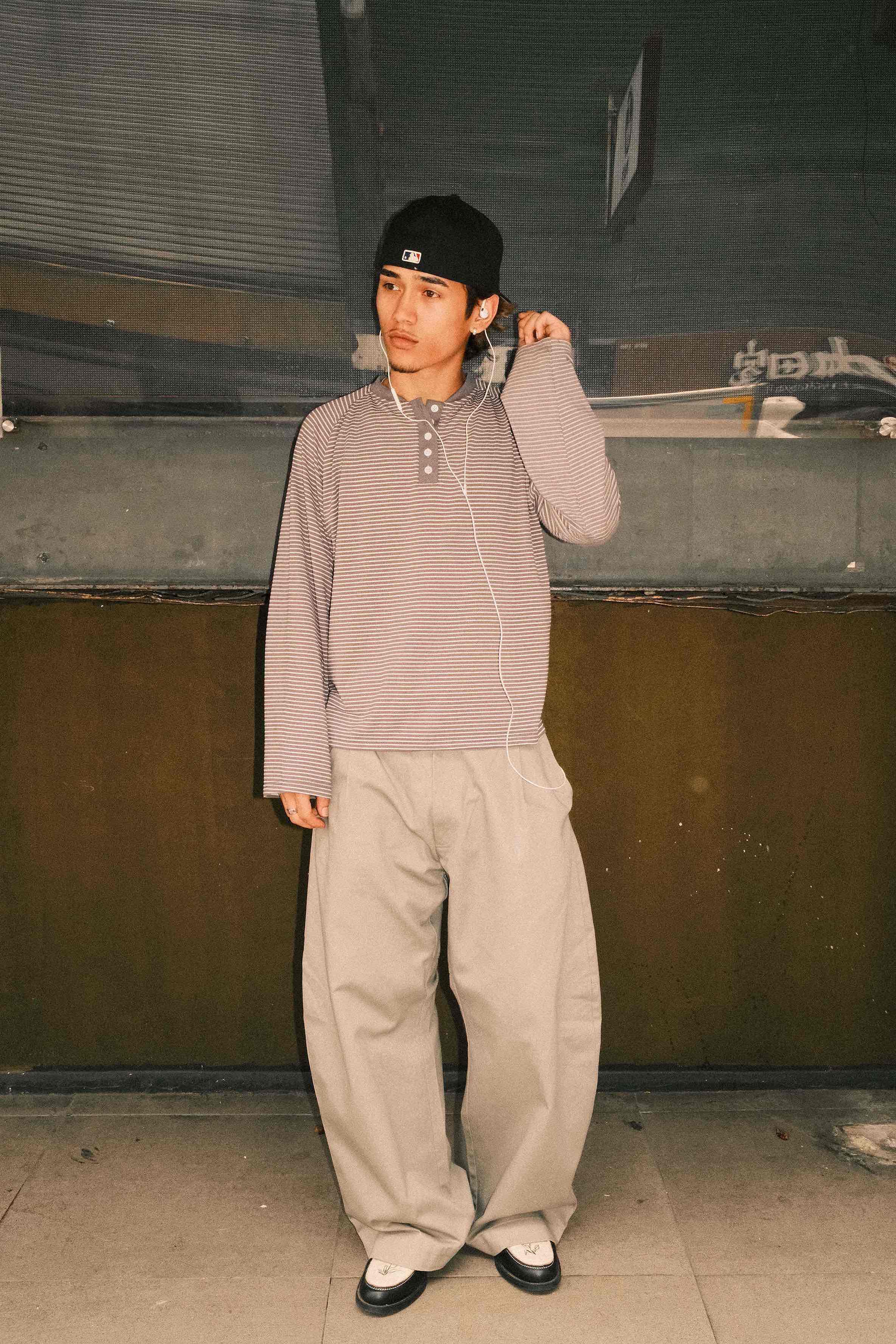 PINTSTRIPE HENLEY LONGSLEEVE