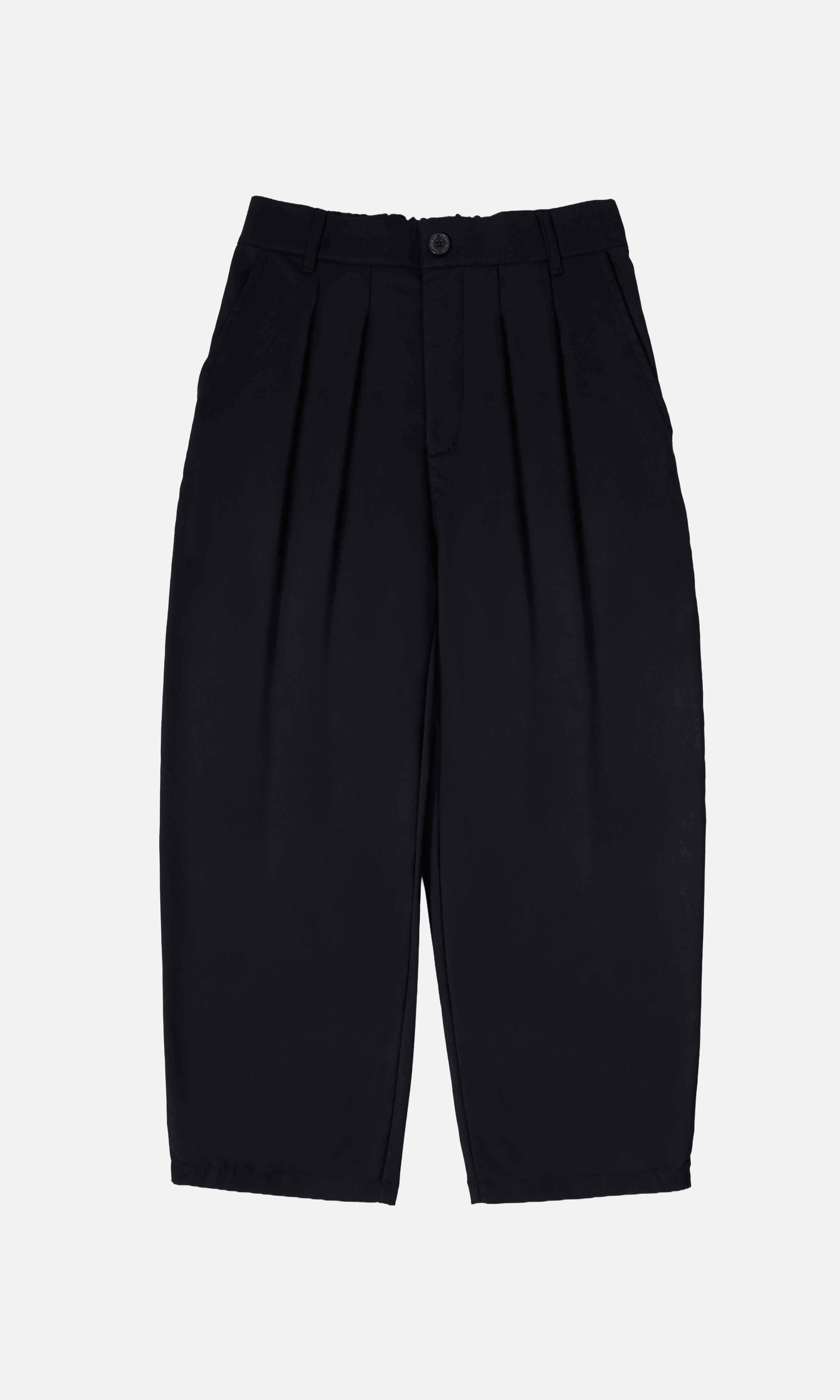 BLACK PLEATED PANTS