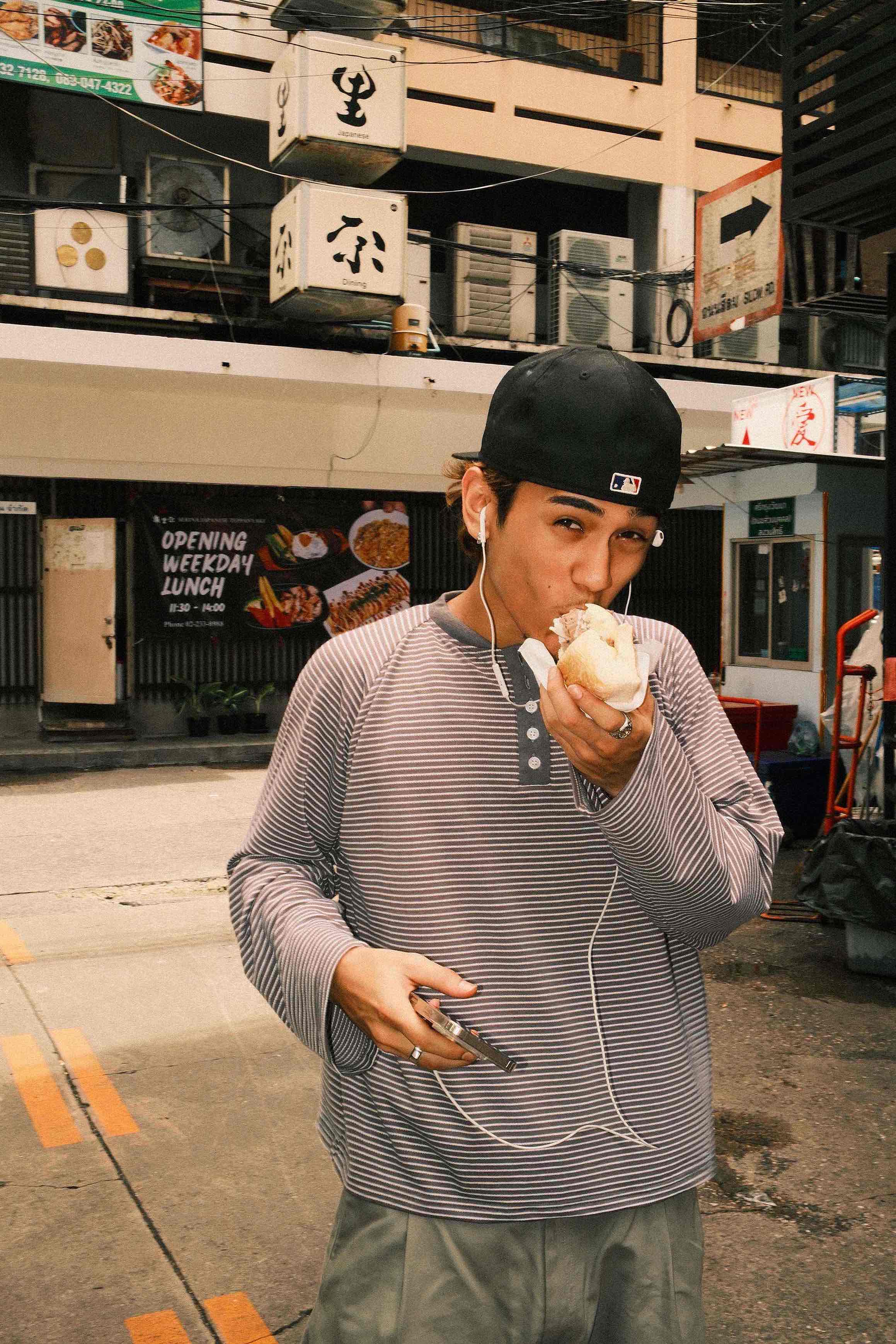 Candy Man PINTSTRIPE HENLEY LONGSLEEVE