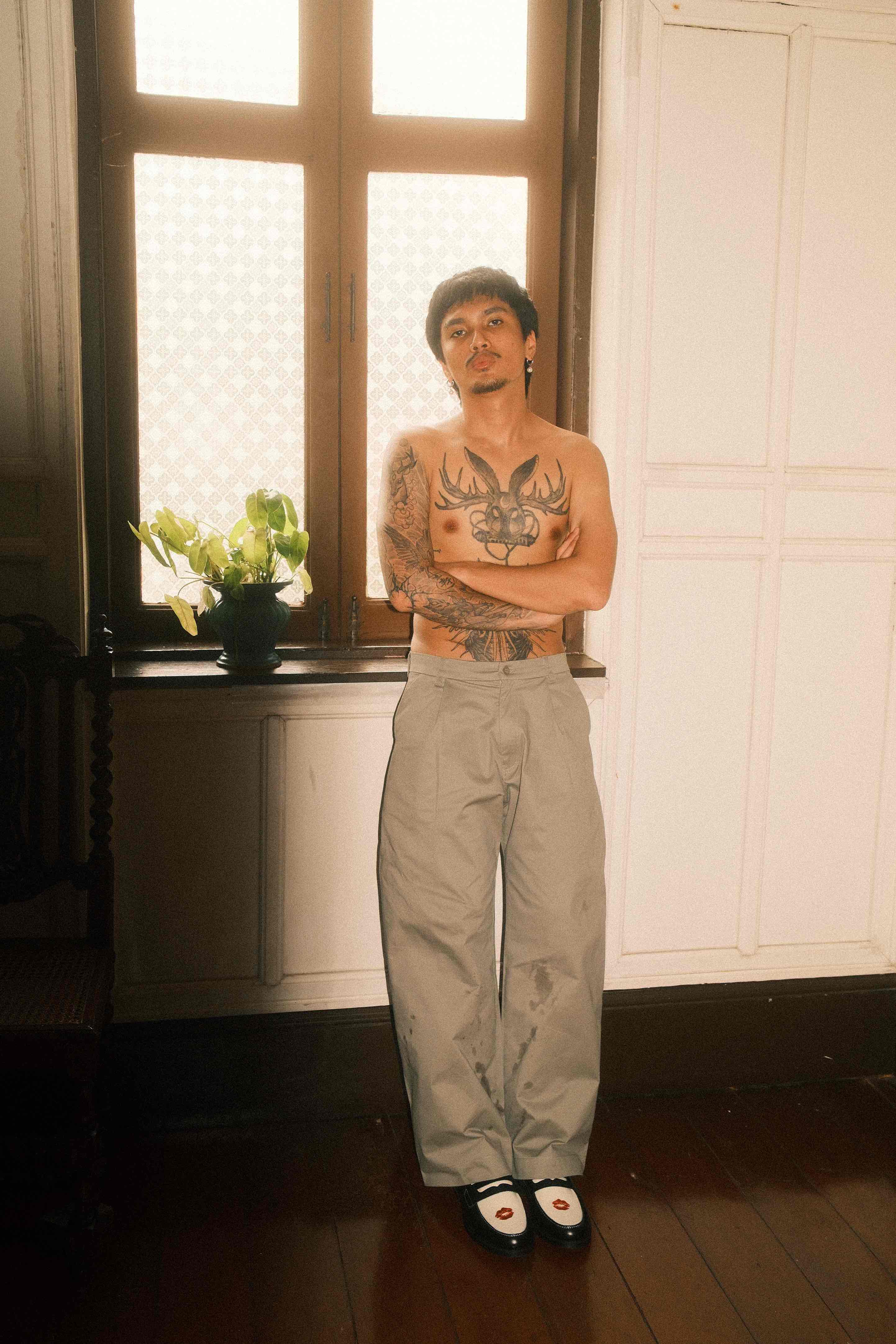 Candy Man EVERYDAY TAUPE PLEATED PANTS